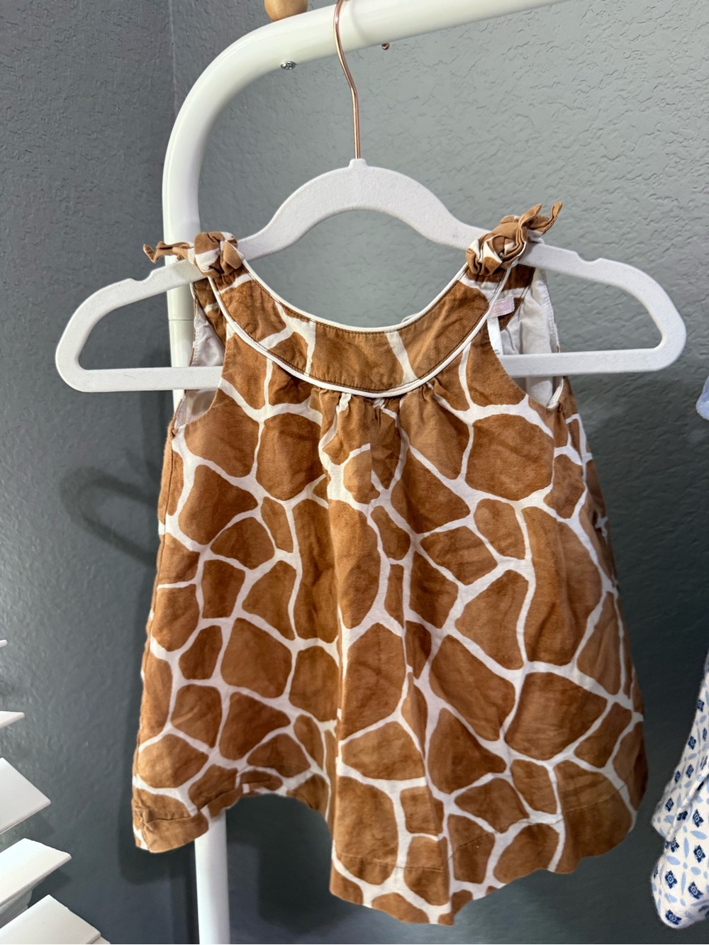 Janie and Jack Brown & White Giraffe-Print shirt and matching shorts